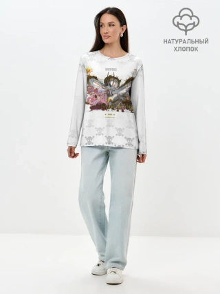 Лонгслив женский. Хлопок / Монстры пираты One Piece