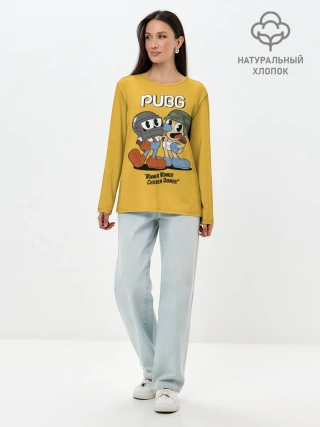 Лонгслив женский. Хлопок / Чашки победиетели