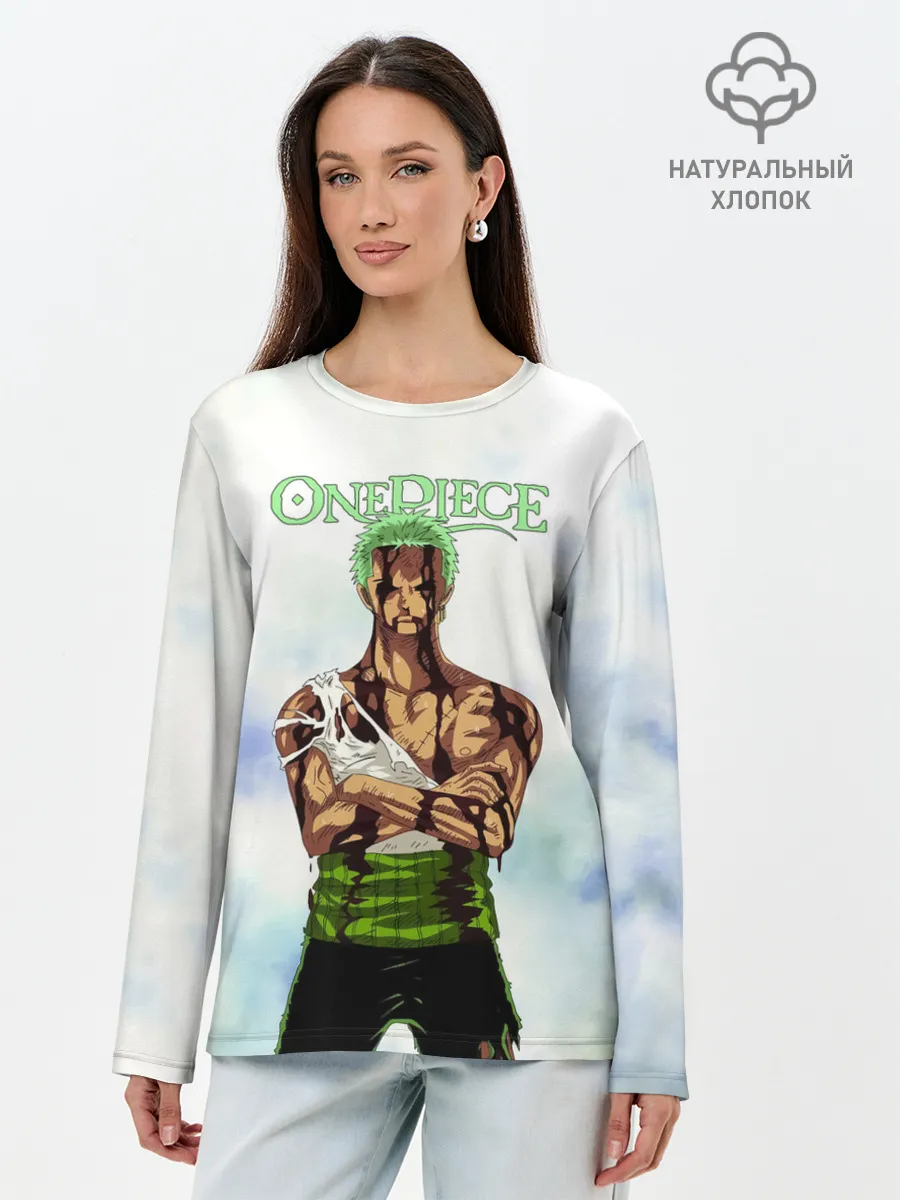 Лонгслив женский. Хлопок / Зоро после боя One Piece