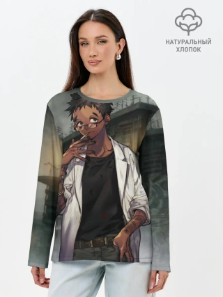 Лонгслив женский. Хлопок / Kasukabe