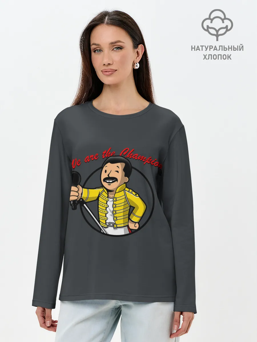 Лонгслив женский. Хлопок / We are the Champions