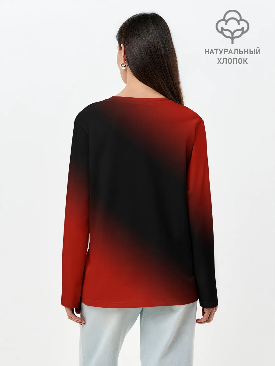 Лонгслив женский. Хлопок / Yoga Cat - Gradient