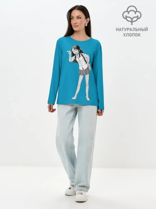 Лонгслив женский. Хлопок / Nagatoro Posing