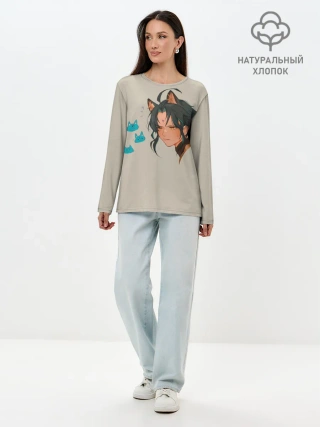 Лонгслив женский. Хлопок / Сяо из Genshin Impact