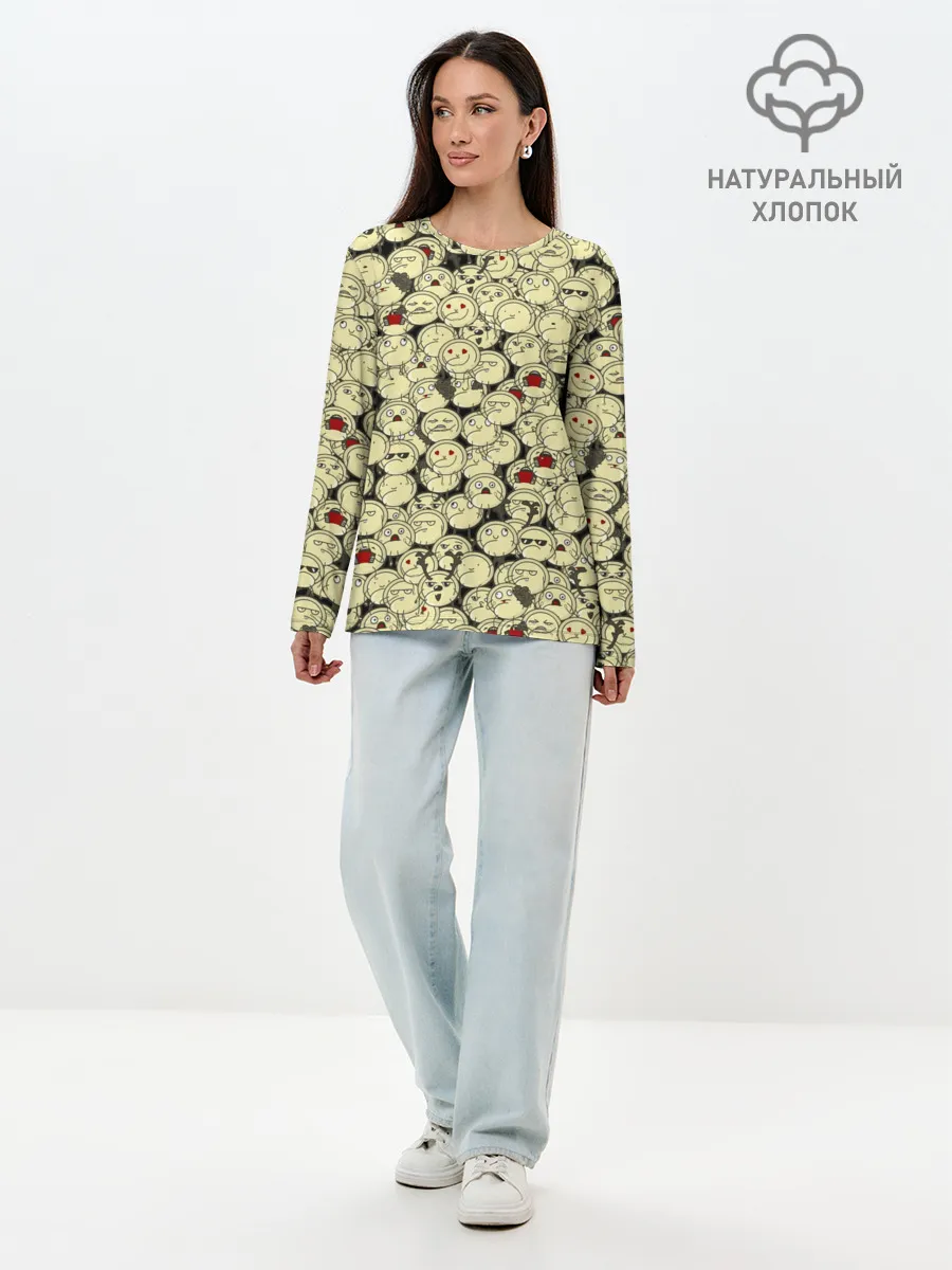 Лонгслив женский. Хлопок / Пельмени