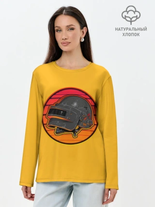 Лонгслив женский. Хлопок / Шлем Пабг