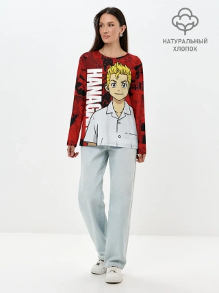 Лонгслив женский. Хлопок / Такемичи Ханагаки