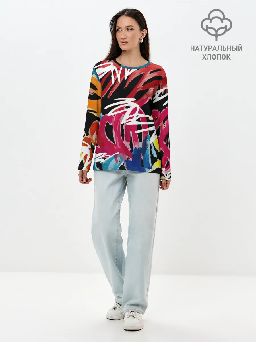 Лонгслив женский. Хлопок / Old school