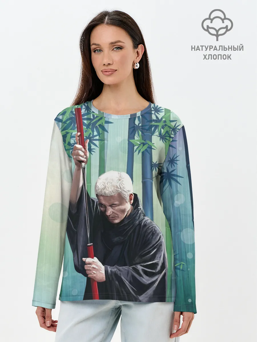 Лонгслив женский. Хлопок / Слепой самурай Затойчи