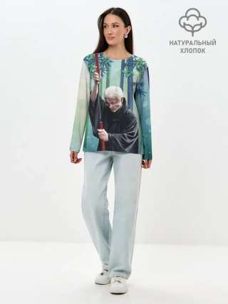 Лонгслив женский. Хлопок / Слепой самурай Затойчи