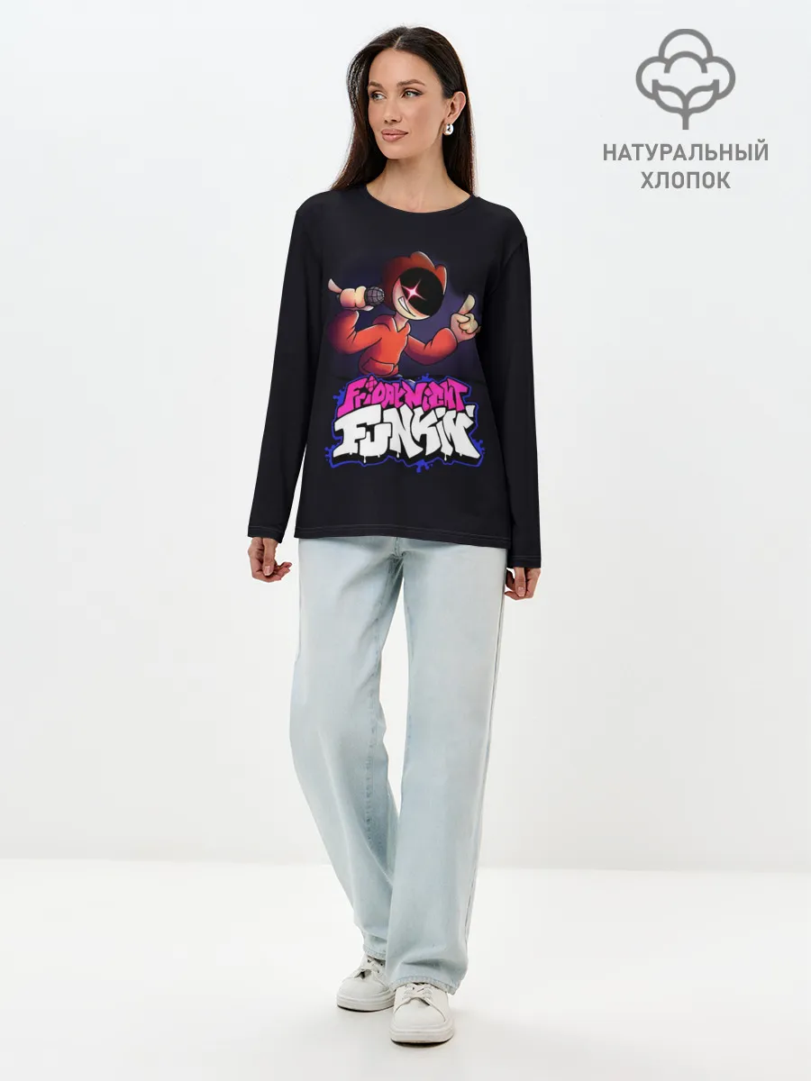 Лонгслив женский. Хлопок / Friday Night Funkin / Пико