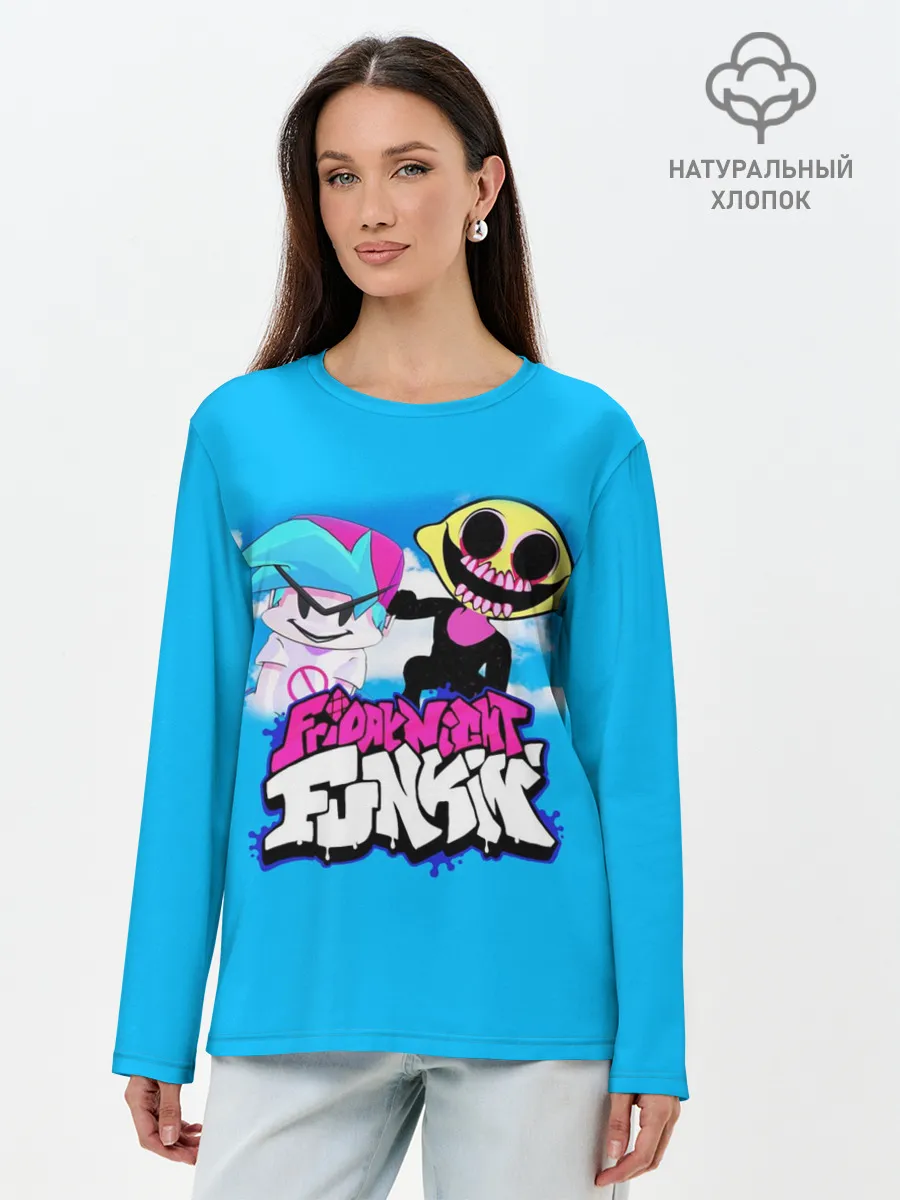 Лонгслив женский. Хлопок / Boyfriend and Monster