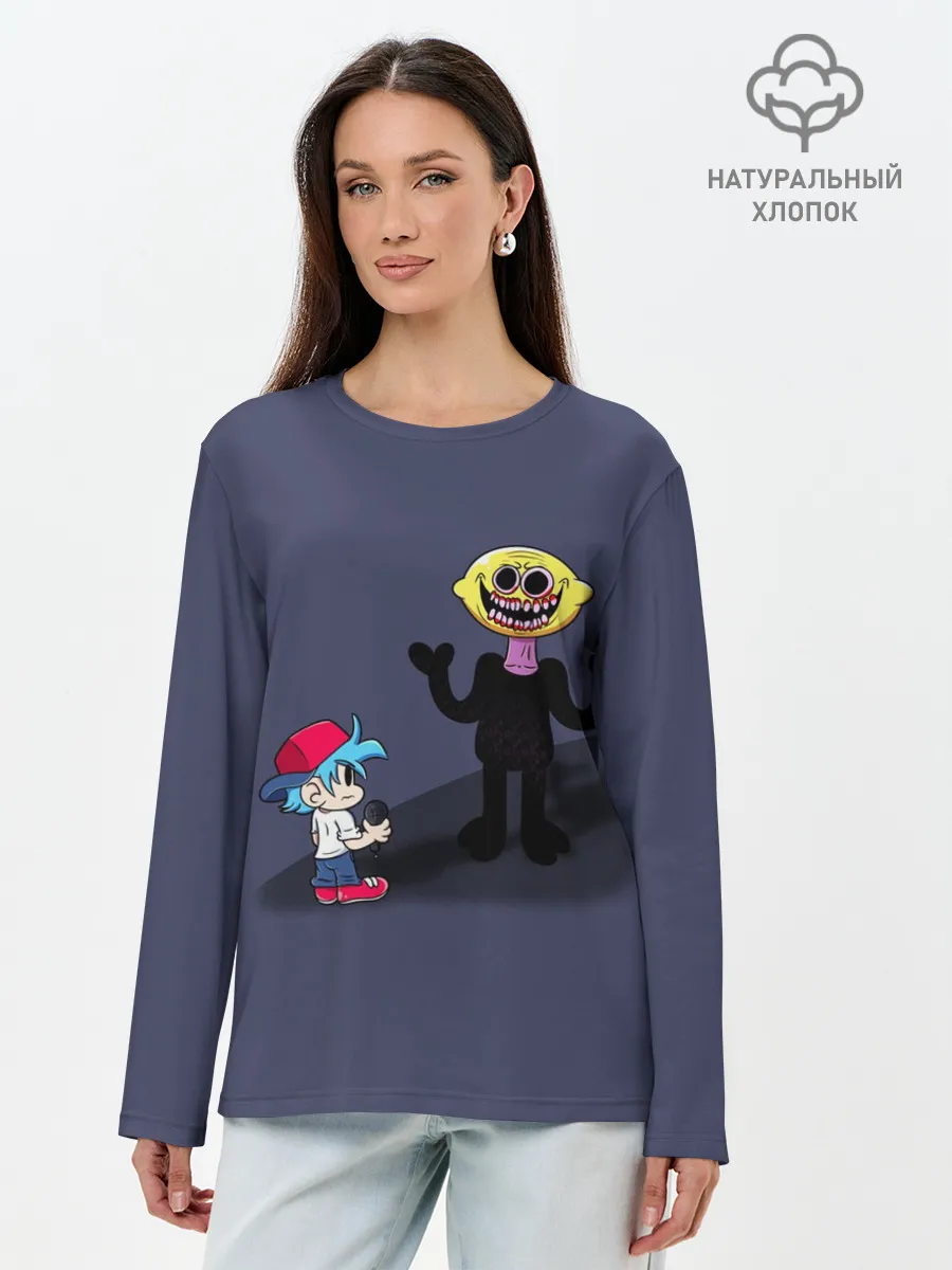 Лонгслив женский. Хлопок / Бойфренд и Монстр