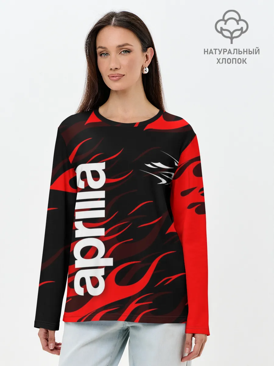 Лонгслив женский. Хлопок / APRILIA / АПРИЛИЯ / MOTO