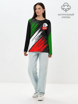 Лонгслив женский. Хлопок / APRILIA / АПРИЛИЯ / ITALIA