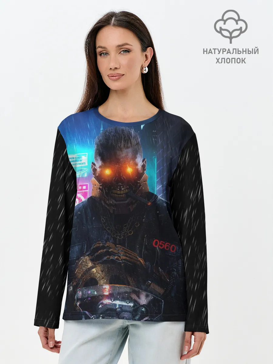 Лонгслив женский. Хлопок / Cyberpunk 2077 | Maelstrom