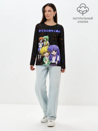 Лонгслив женский. Хлопок / Когда плачут цикады: Карма