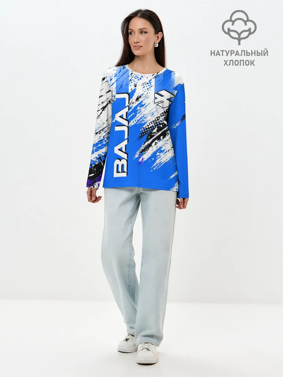 Лонгслив женский. Хлопок / BAJAJ / БАДЖАДЖ / МОТОСПОРТ