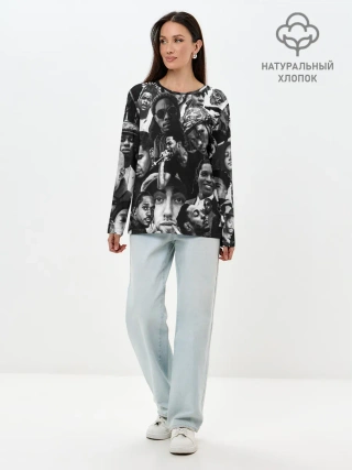 Лонгслив женский. Хлопок / Music Rap allpic