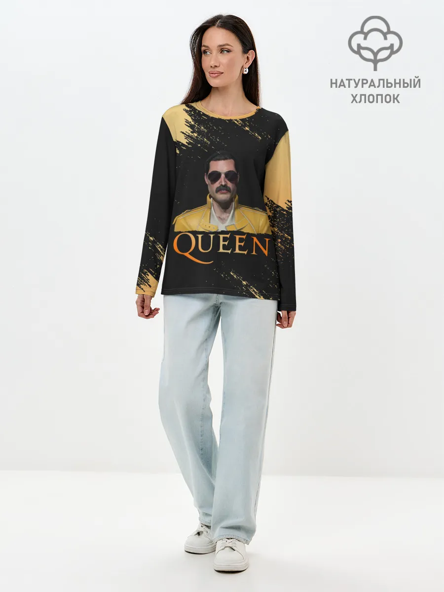 Лонгслив женский. Хлопок / Фредди Меркьюри | Freddie Mercury