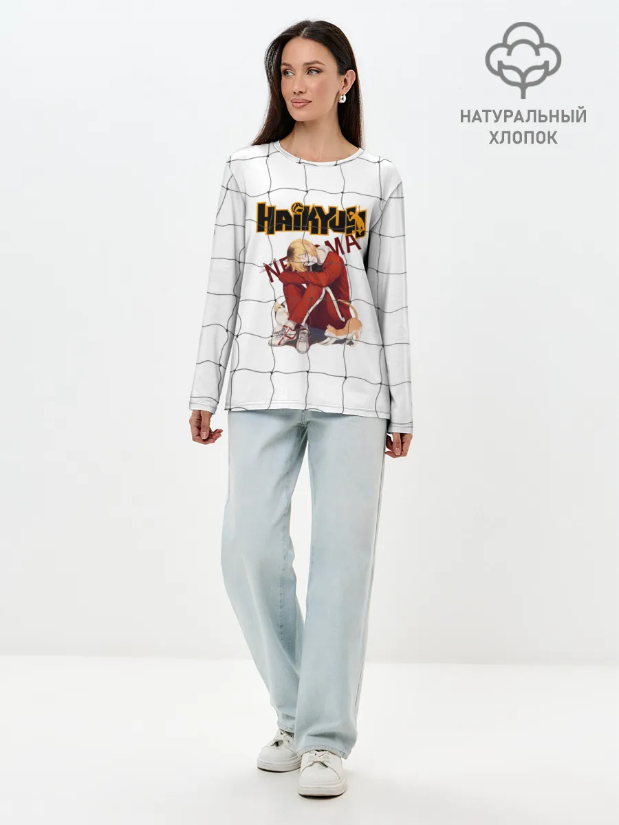 Лонгслив женский. Хлопок / Кенма Козуме