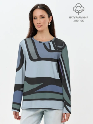 Лонгслив женский. Хлопок / Графит
