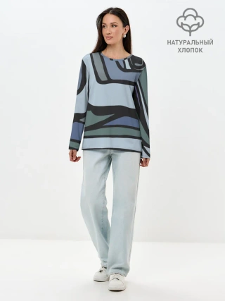 Лонгслив женский. Хлопок / Графит