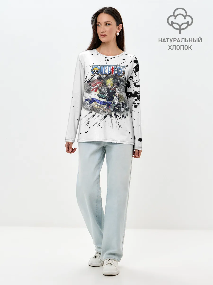 Лонгслив женский. Хлопок / Винсмок Санджи One Piece