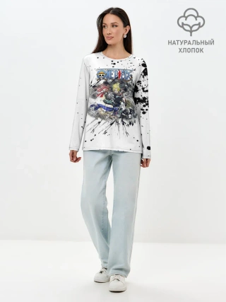 Лонгслив женский. Хлопок / Винсмок Санджи One Piece