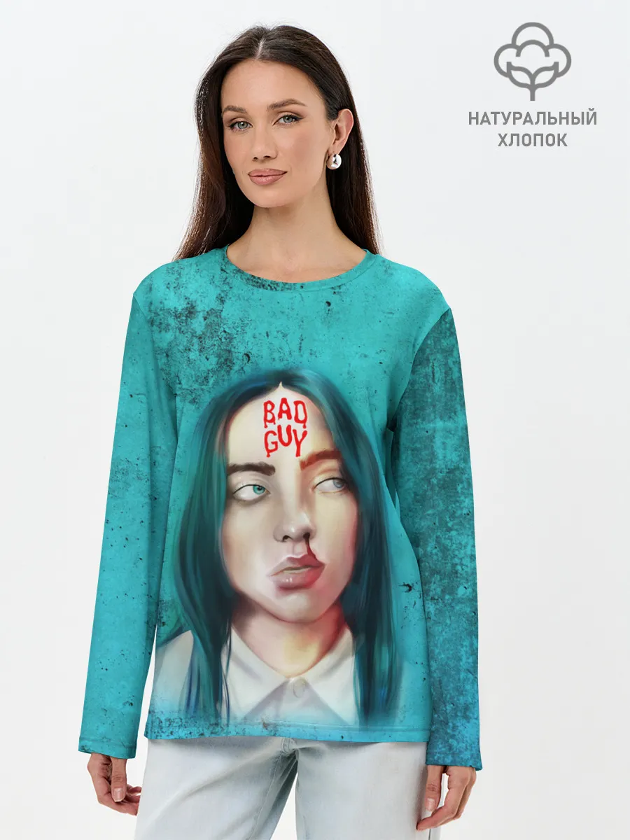 Лонгслив женский. Хлопок / BAD GUY | BILLIE EILISH