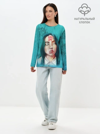 Лонгслив женский. Хлопок / BAD GUY | BILLIE EILISH