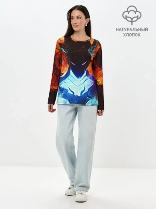 Лонгслив женский. Хлопок / Поднятие уровня в одиночку