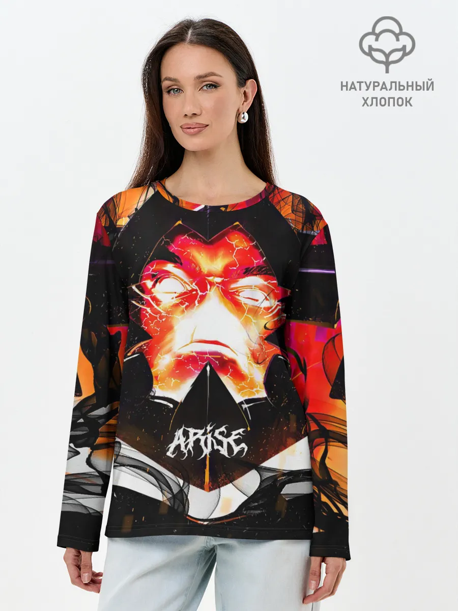 Лонгслив женский. Хлопок / Поднятие уровня в одиночку