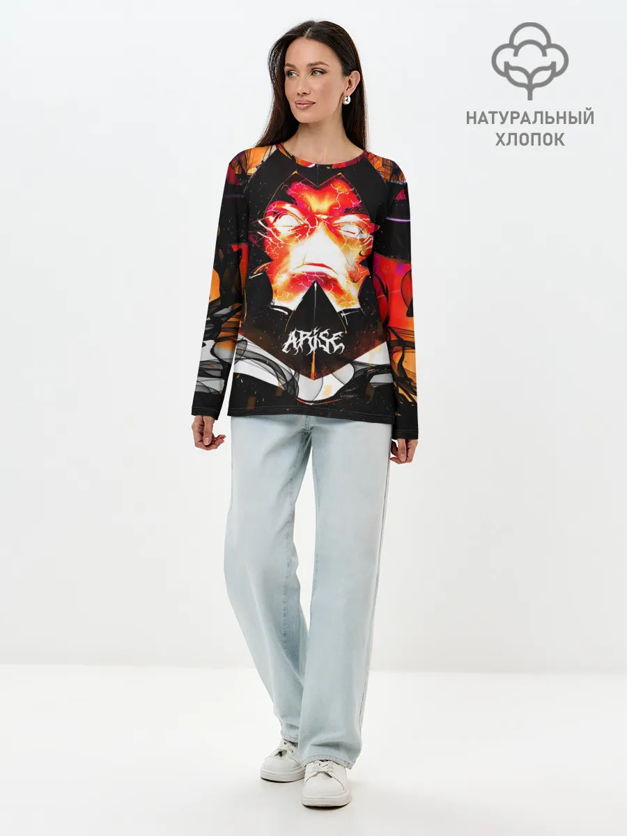 Лонгслив женский. Хлопок / Поднятие уровня в одиночку