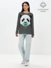 Лонгслив женский. Хлопок / Панда Краски Брызги