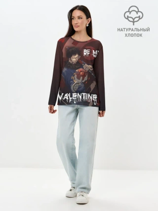 Лонгслив женский. Хлопок / Ло кровавый Валентин