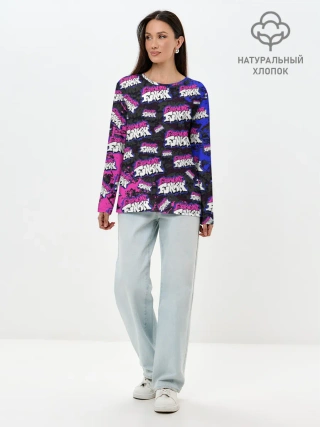 Лонгслив женский. Хлопок / FRIDAY NIGHT FUNKIN ЛОГОБОМБИН