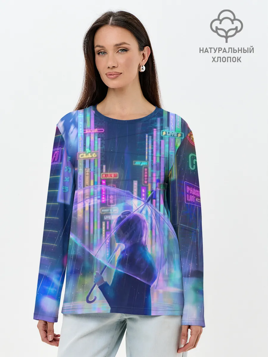 Лонгслив женский. Хлопок / ANIME NEON