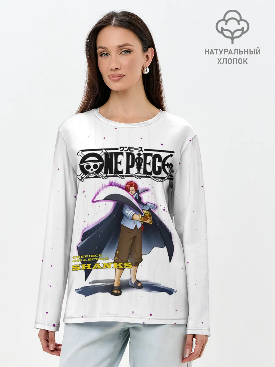Лонгслив женский. Хлопок / Шанкс One Piece. Большой куш