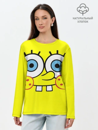 Лонгслив женский. Хлопок / Губка БОБ