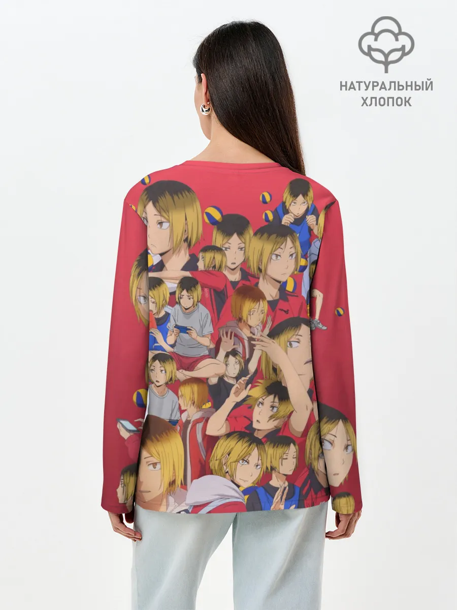 Лонгслив женский. Хлопок / Kozume Kenma Pattern Color