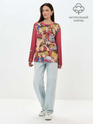 Лонгслив женский. Хлопок / Kozume Kenma Pattern Color