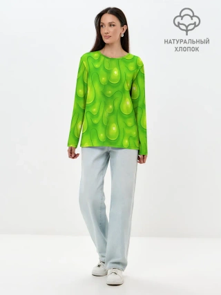 Лонгслив женский. Хлопок / СЛИЗЬ / SLIME / ТЕКСТУРА