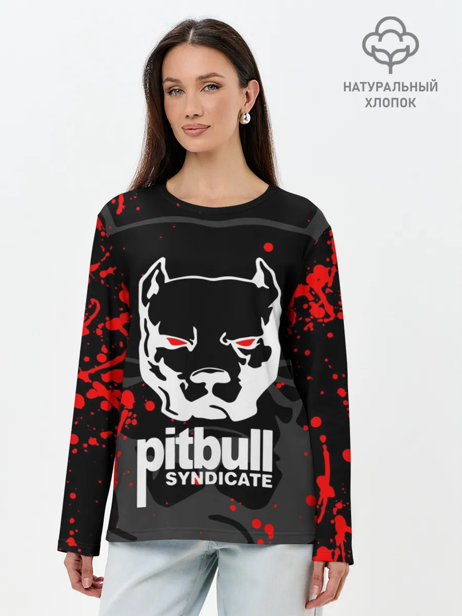 Лонгслив женский. Хлопок / PITBULL SYNDICATE / ПИТБУДЬ