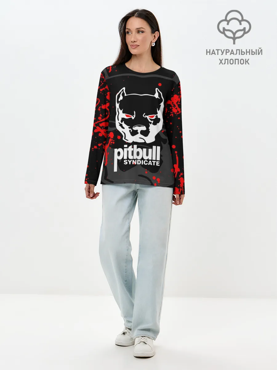 Лонгслив женский. Хлопок / PITBULL SYNDICATE / ПИТБУДЬ