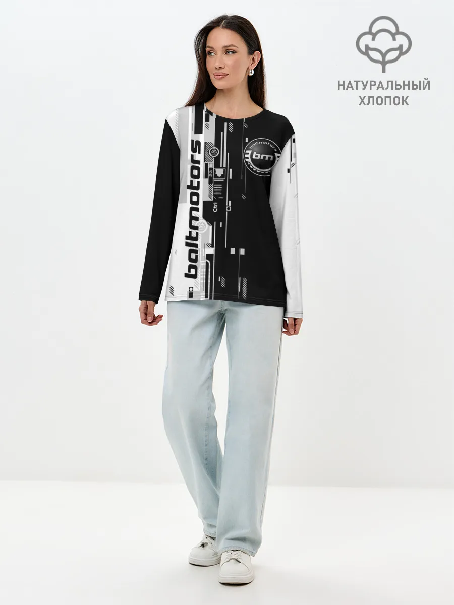 Лонгслив женский. Хлопок / BALTMOTORS / ТЕХНО