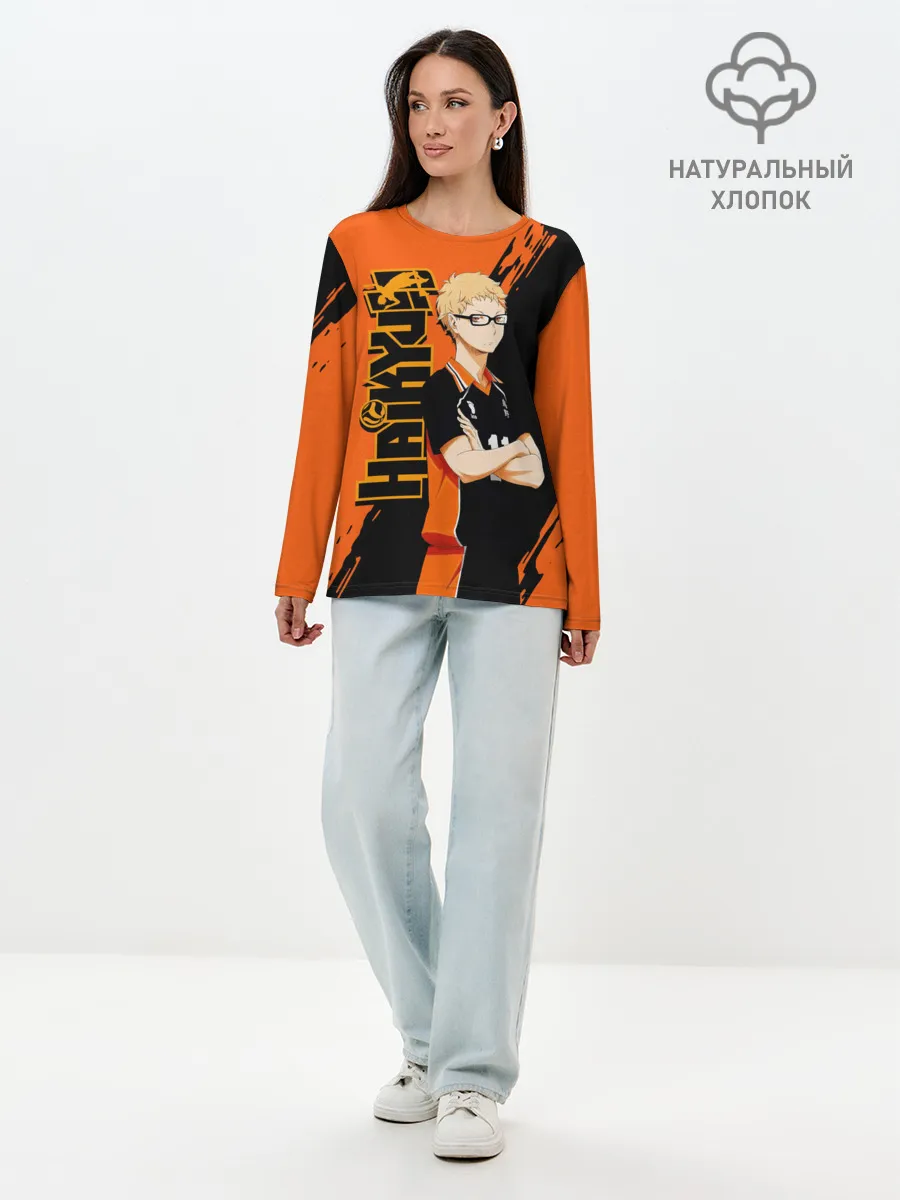 Лонгслив женский. Хлопок / Кей Цукишима / Tsukishima Kei