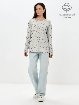 Лонгслив женский. Хлопок / Звёздочки