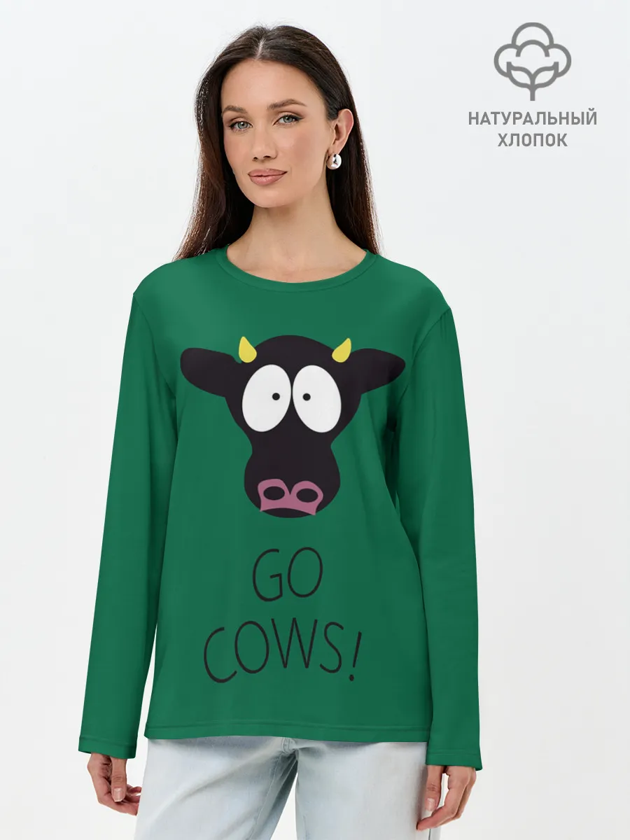 Лонгслив женский. Хлопок / Go Cows