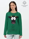 Лонгслив женский. Хлопок / Go Cows